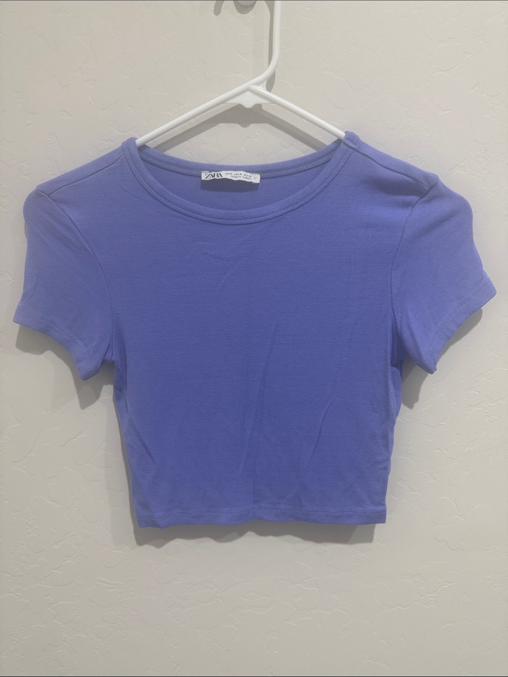 Zara Lavender Cropped Crewneck Tee